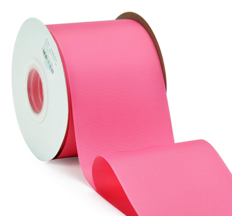 YAMA 3 inch Solid Grosgrain Ribbon Roll - 25 Yards for Gift Wrapping Ribbons, Hot Pink - Image 2